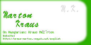 marton kraus business card